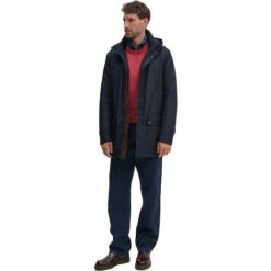 Paul&Shark Navy Typhoon Waterproof Hooded Car-Coat W/ Alcantara Trim - Paul & Shark 18 Paul&Shark Navy Typhoon Waterproof Hooded Car-Coat W/ Alcantara Trim - Paul & Shark -ETON Store AW24 KUM0A9 59X F2