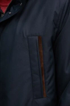 Paul&Shark Navy Typhoon Waterproof Hooded Car-Coat W/ Alcantara Trim - Paul & Shark 31 Paul&Shark Navy Typhoon Waterproof Hooded Car-Coat W/ Alcantara Trim - Paul & Shark -ETON Store AW24 KUM0A9 59X F6