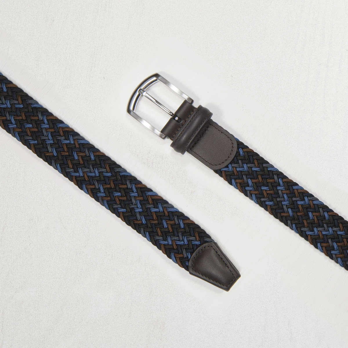 Blue & Brown Belt Woven Elastic Belt - Anderson's 5 Blue & Brown Belt Woven Elastic Belt - Anderson's - Image 3