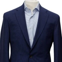 Blue Micro Check Dallas Contemporary Fit Unconstructed Wool Suit - Jack Victor 15 Blue Micro Check Dallas Contemporary Fit Unconstructed Wool Suit - Jack Victor -ETON Store Blue Check Jack Victor Suit 10