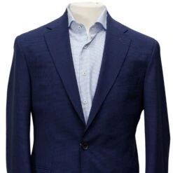 Blue Micro Check Dallas Contemporary Fit Unconstructed Wool Suit - Jack Victor 12 Blue Micro Check Dallas Contemporary Fit Unconstructed Wool Suit - Jack Victor -ETON Store Blue Check Jack Victor Suit 11