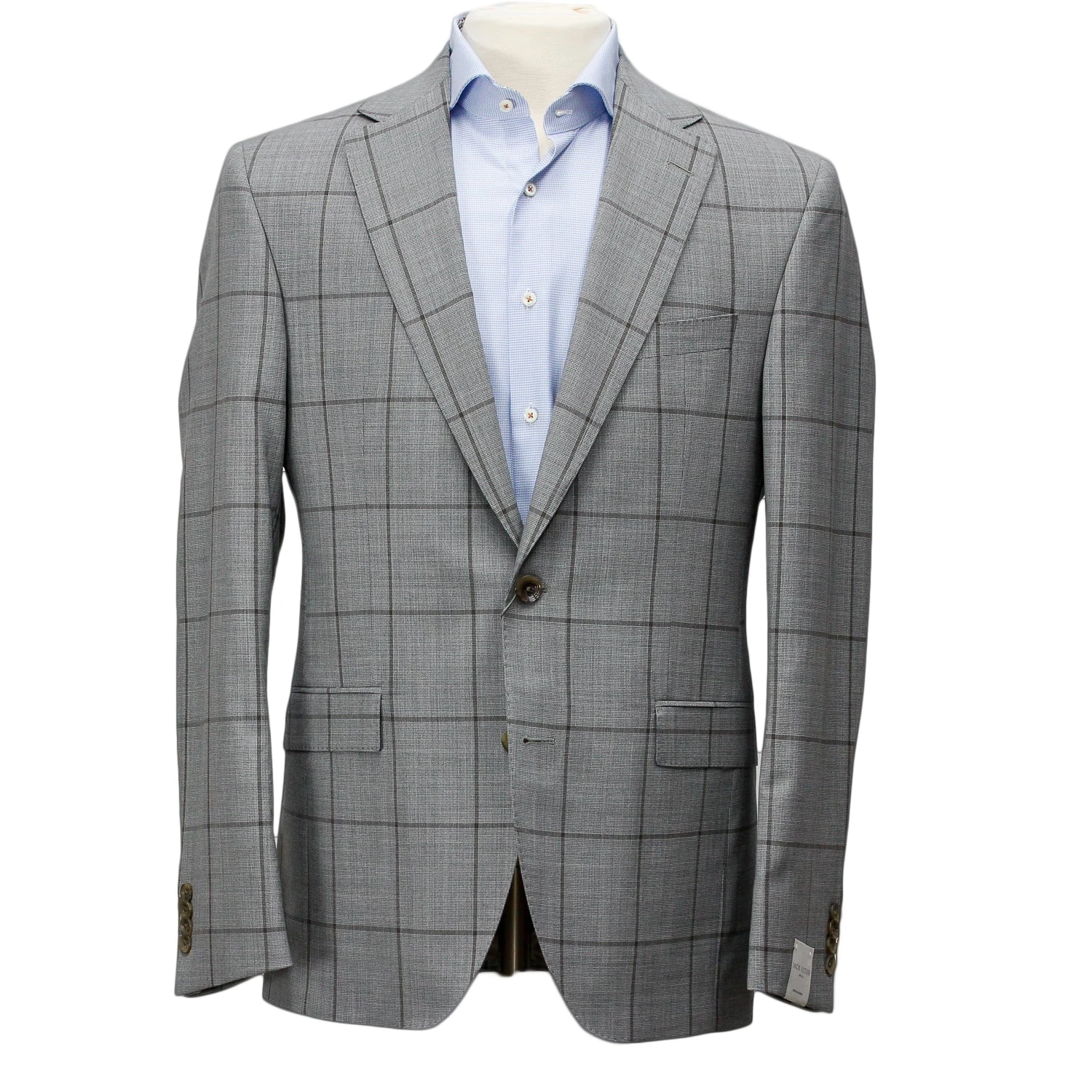 Gray Tonal Windowpane Check Esprit Modern Fit Suit - Jack Victor 3 Gray Tonal Windowpane Check Esprit Modern Fit Suit - Jack Victor
