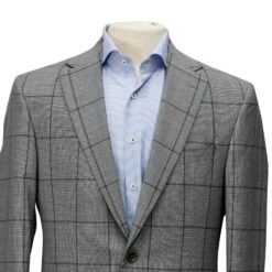Gray Tonal Windowpane Check Esprit Modern Fit Suit - Jack Victor 11 Gray Tonal Windowpane Check Esprit Modern Fit Suit - Jack Victor -ETON Store Blue Check Jack Victor Suit 14