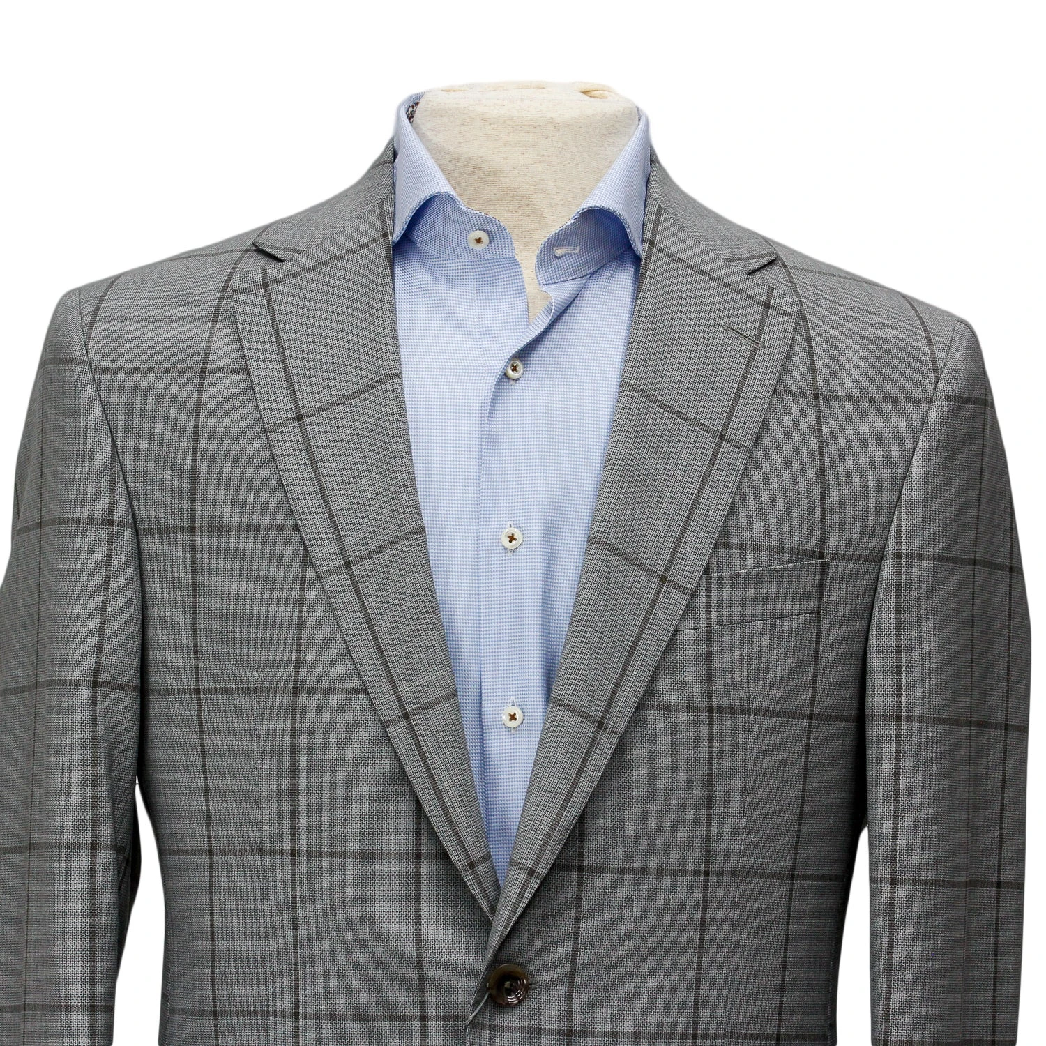Gray Tonal Windowpane Check Esprit Modern Fit Suit - Jack Victor 6 Gray Tonal Windowpane Check Esprit Modern Fit Suit - Jack Victor - Image 4
