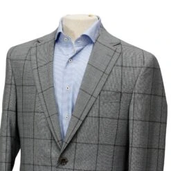 Gray Tonal Windowpane Check Esprit Modern Fit Suit - Jack Victor 12 Gray Tonal Windowpane Check Esprit Modern Fit Suit - Jack Victor -ETON Store Blue Check Jack Victor Suit 15