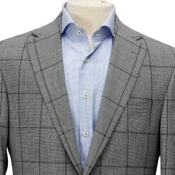 Gray Tonal Windowpane Check Esprit Modern Fit Suit - Jack Victor 10 Gray Tonal Windowpane Check Esprit Modern Fit Suit - Jack Victor -ETON Store Blue Check Jack Victor Suit 17
