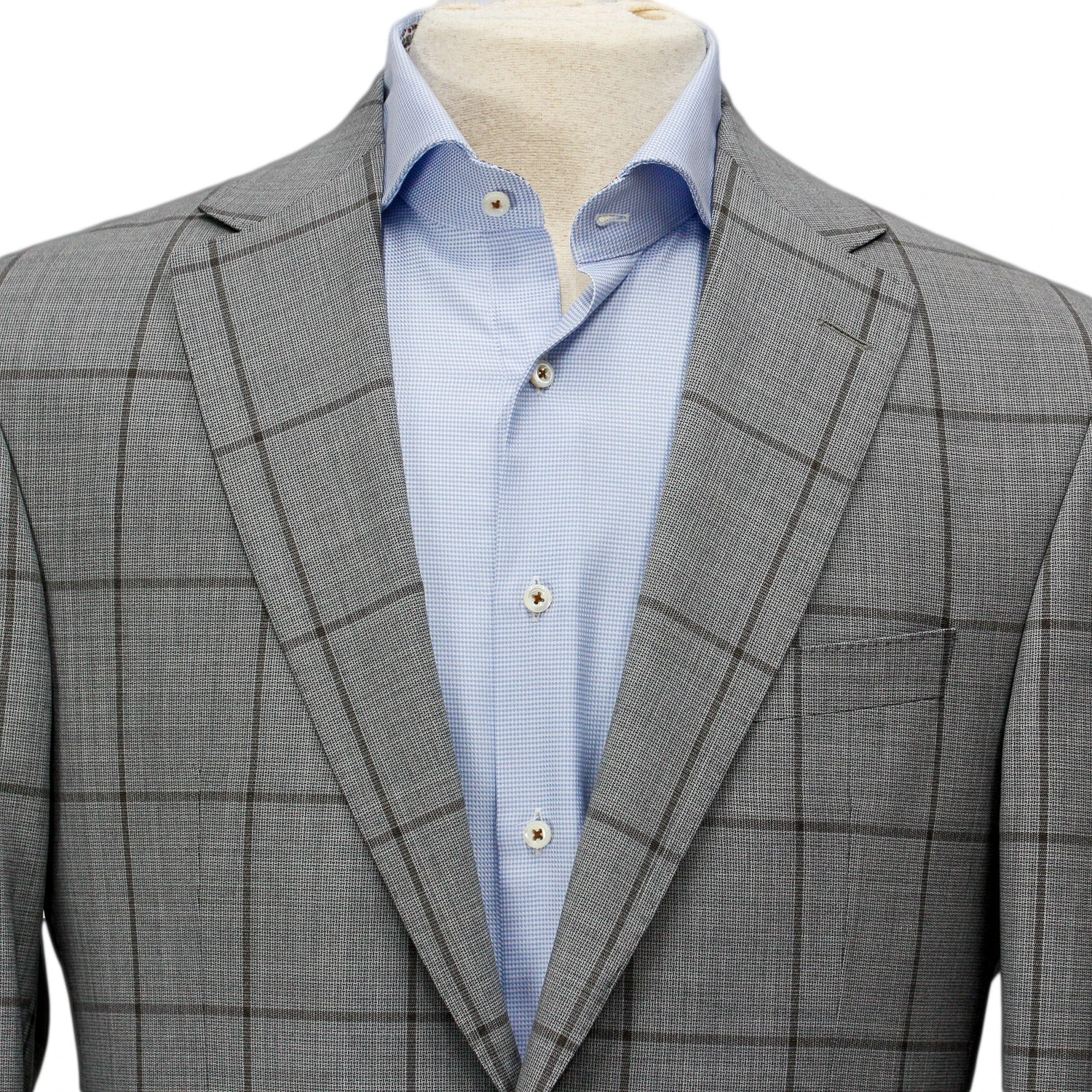 Gray Tonal Windowpane Check Esprit Modern Fit Suit - Jack Victor 5 Gray Tonal Windowpane Check Esprit Modern Fit Suit - Jack Victor - Image 3