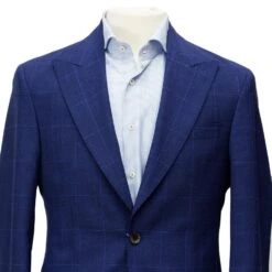Blue Neat Windowpane Check Marcus Contemporary Fit Suit - Jack Victor 11 Blue Neat Windowpane Check Marcus Contemporary Fit Suit - Jack Victor -ETON Store Blue Check Jack Victor Suit 4