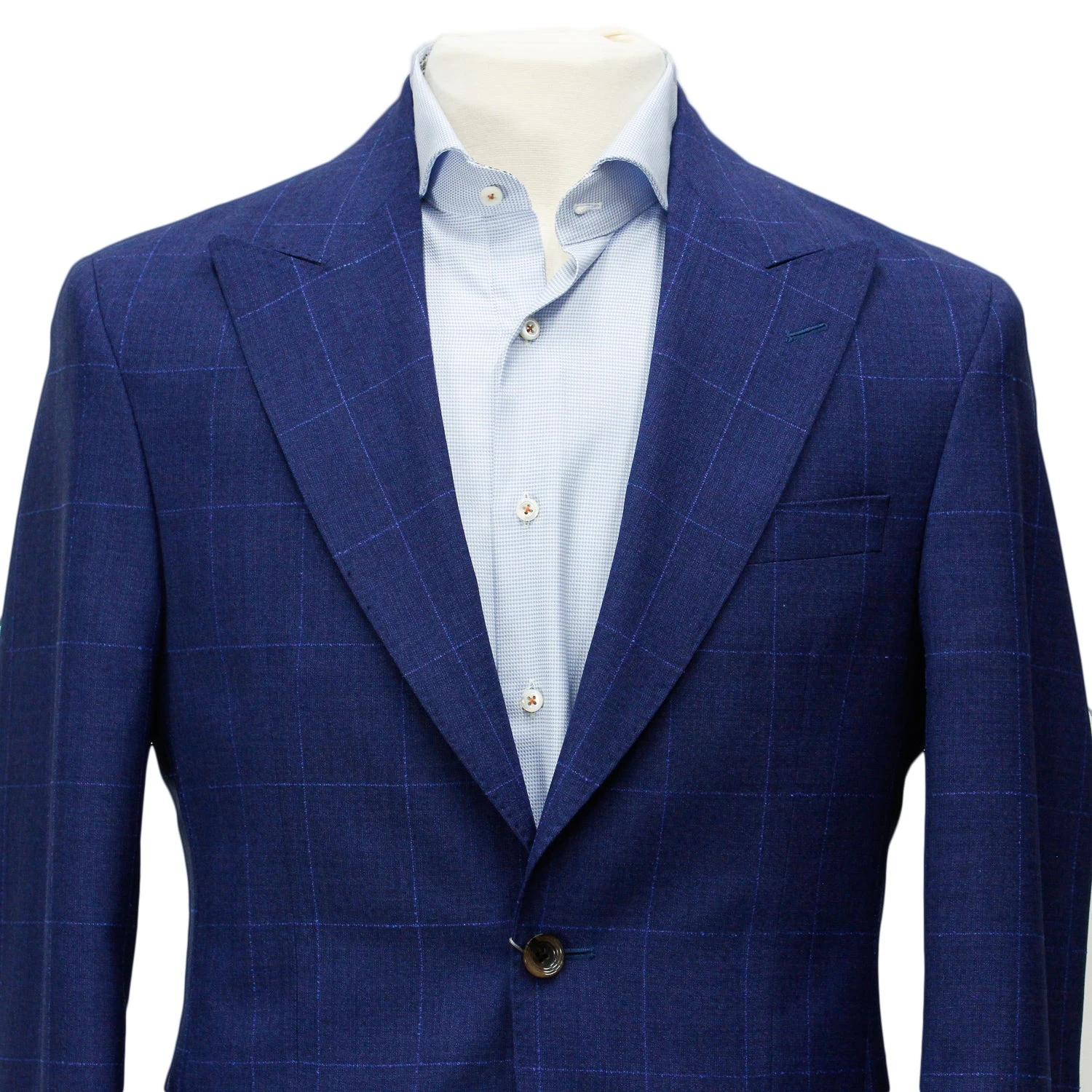 Blue Neat Windowpane Check Marcus Contemporary Fit Suit - Jack Victor 7 Blue Neat Windowpane Check Marcus Contemporary Fit Suit - Jack Victor - Image 5
