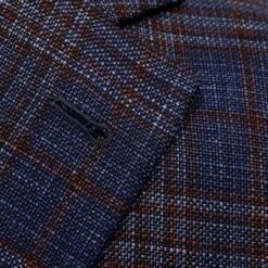 Mid-Blue With Burgundy Check Midland Contemporary Fit Sport Coat Loro Piana - Jack Victor 12 Mid-Blue With Burgundy Check Midland Contemporary Fit Sport Coat Loro Piana - Jack Victor -ETON Store Blue JACK VICTOR MIDLAND 1