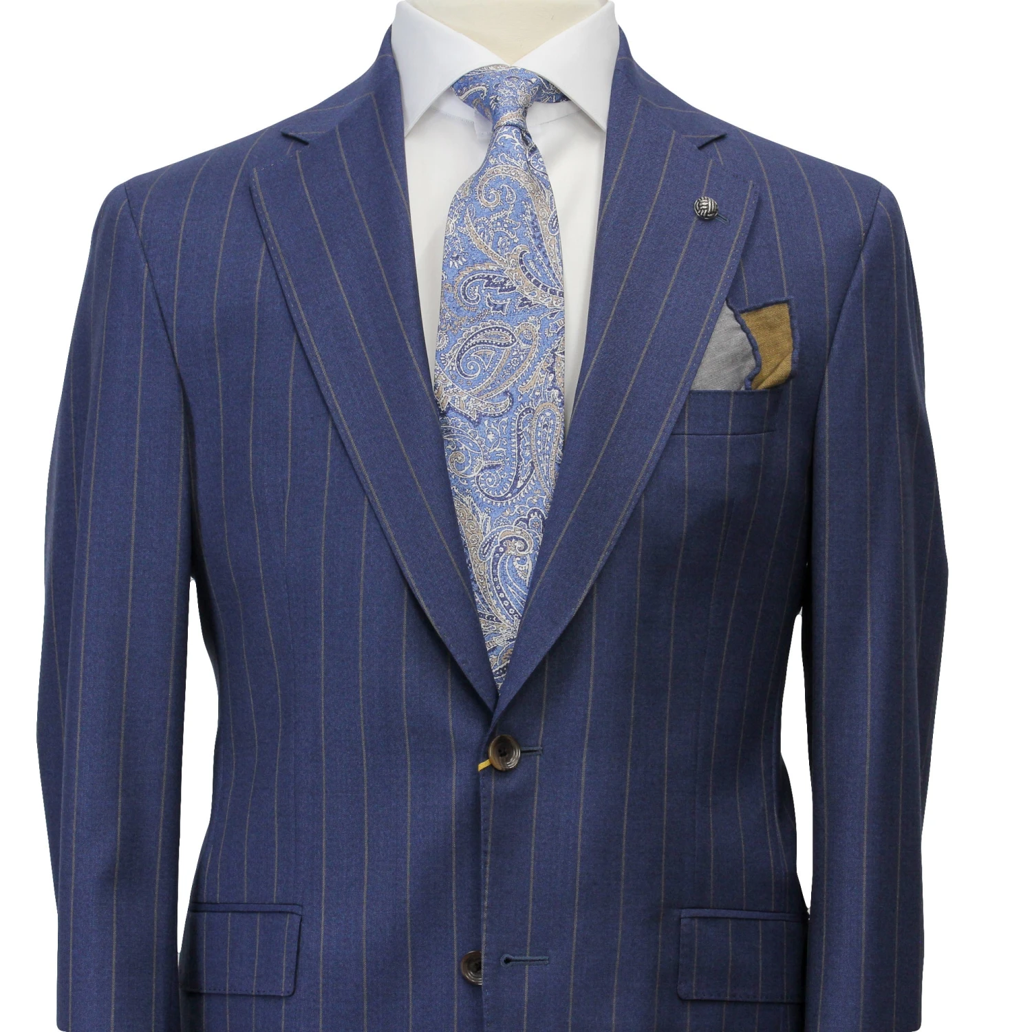 Blue Pin-Stripe Wool Mason Contemporary Trim Fit Suit - Jack Victor 4 Blue Pin-Stripe Wool Mason Contemporary Trim Fit Suit - Jack Victor - Image 2