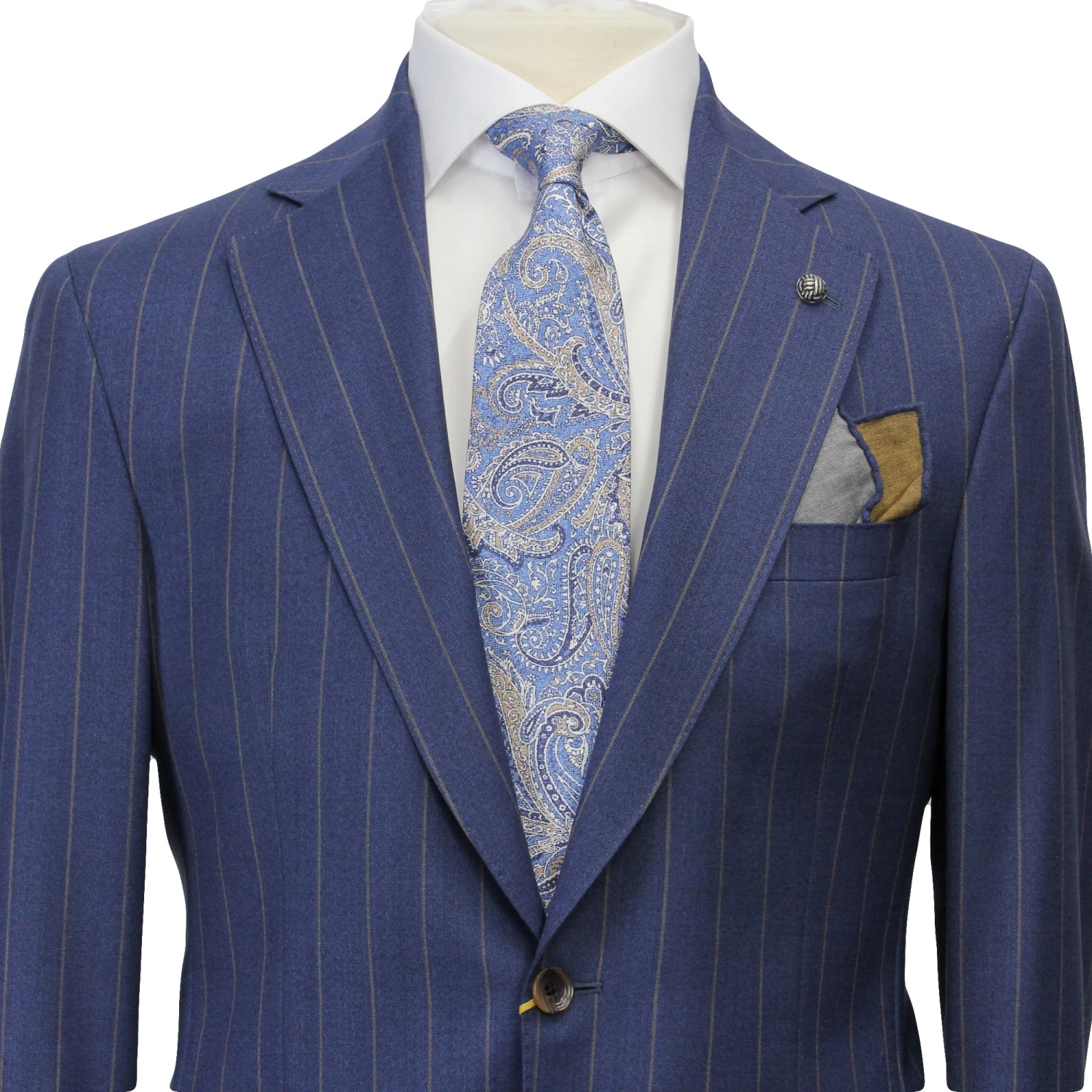 Blue Pin-Stripe Wool Mason Contemporary Trim Fit Suit - Jack Victor 5 Blue Pin-Stripe Wool Mason Contemporary Trim Fit Suit - Jack Victor - Image 3