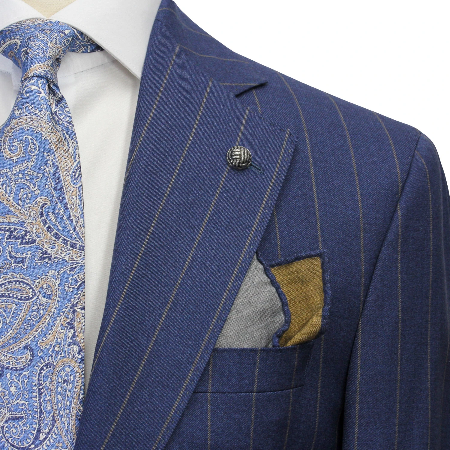 Blue Pin-Stripe Wool Mason Contemporary Trim Fit Suit - Jack Victor 8 Blue Pin-Stripe Wool Mason Contemporary Trim Fit Suit - Jack Victor - Image 6