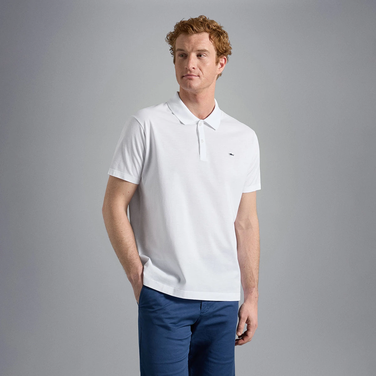 Paul&Shark White Shark Badge Double Piqué Cotton Polo Shirt - Paul & Shark 3 Paul&Shark White Shark Badge Double Piqué Cotton Polo Shirt - Paul & Shark
