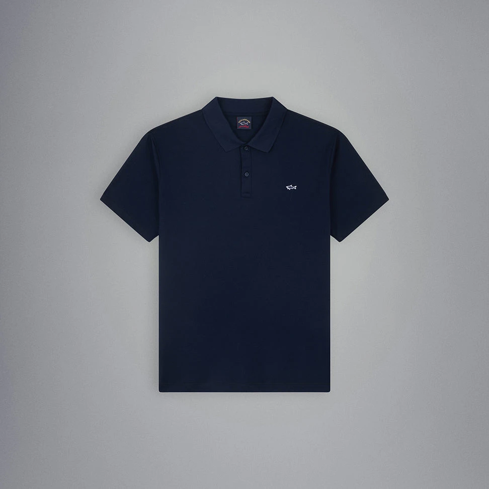 Paul&Shark Navy Shark Badge Double Piqué Cotton Polo Shirt - Paul & Shark 7 Paul&Shark Navy Shark Badge Double Piqué Cotton Polo Shirt - Paul & Shark - Image 5