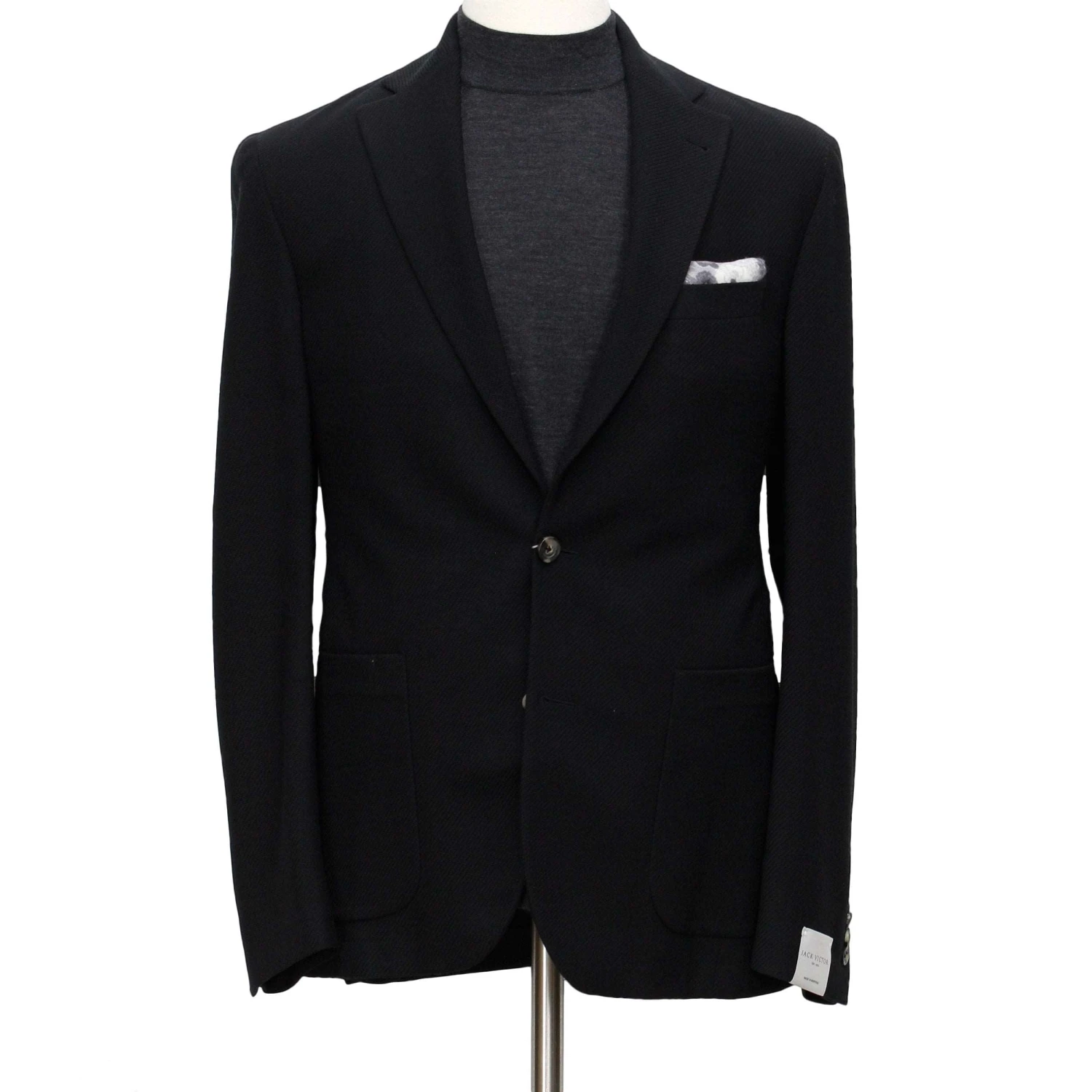 Black Comfortwear Queens Contemporary Fit Unconstructed Knit Sport Coat - Jack Victor 4 Black Comfortwear Queens Contemporary Fit Unconstructed Knit Sport Coat - Jack Victor - Image 2