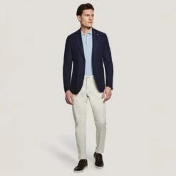 Navy Blue Knit Comfortwear Hampton Contemporary Fit Wool Sport Jacket - Jack Victor 12 Navy Blue Knit Comfortwear Hampton Contemporary Fit Wool Sport Jacket - Jack Victor -ETON Store C1273 5750