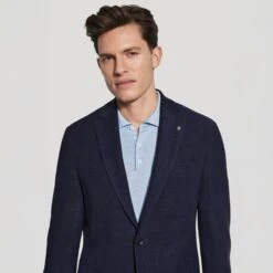 Navy Blue Knit Comfortwear Hampton Contemporary Fit Wool Sport Jacket - Jack Victor 11 Navy Blue Knit Comfortwear Hampton Contemporary Fit Wool Sport Jacket - Jack Victor -ETON Store C1273 5762