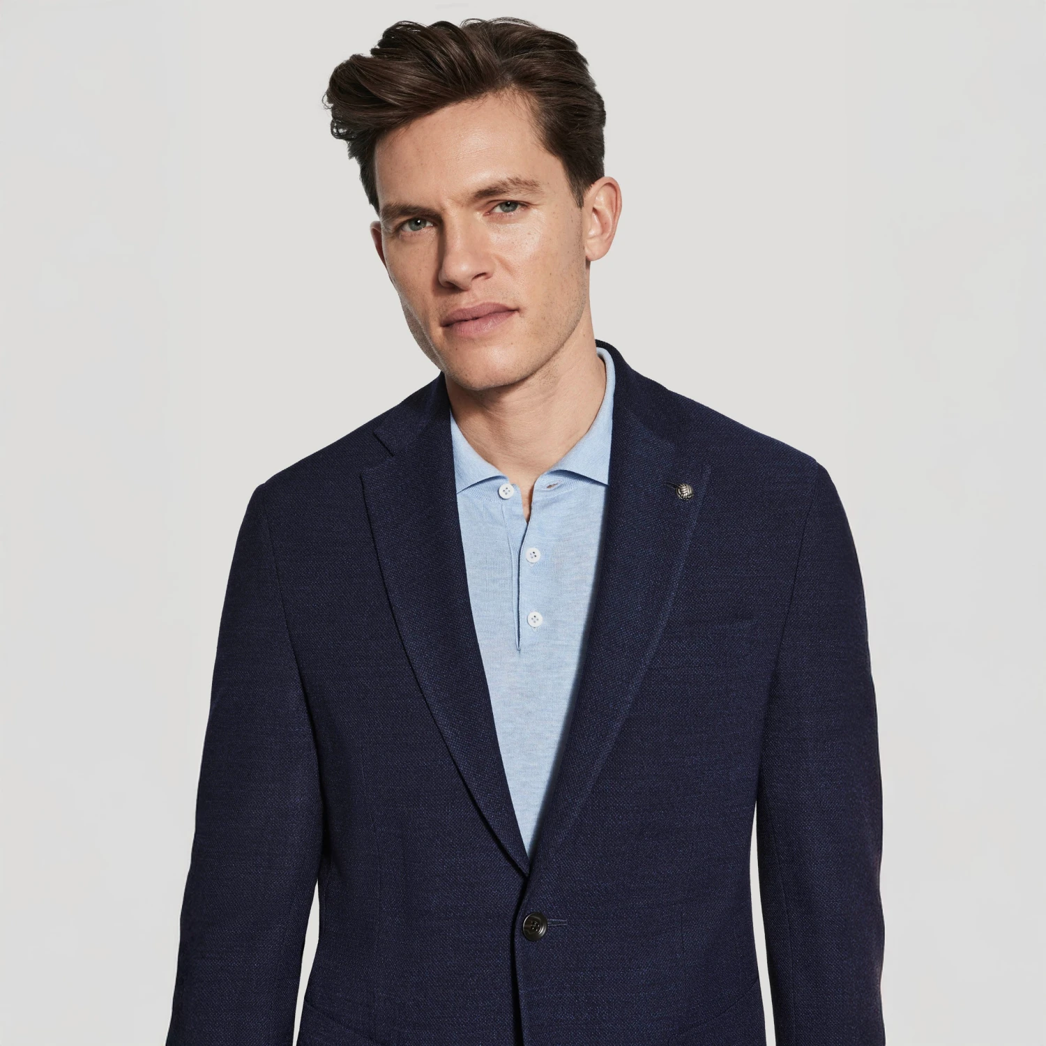 Navy Blue Knit Comfortwear Hampton Contemporary Fit Wool Sport Jacket - Jack Victor 4 Navy Blue Knit Comfortwear Hampton Contemporary Fit Wool Sport Jacket - Jack Victor - Image 2