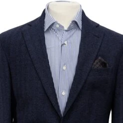 Blue Herringbone Queens Contemporary Fit Wool-Cotton Sport Jacket - Jack Victor 9 Blue Herringbone Queens Contemporary Fit Wool-Cotton Sport Jacket - Jack Victor -ETON Store C1325 2