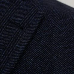 Blue Herringbone Queens Contemporary Fit Wool-Cotton Sport Jacket - Jack Victor 11 Blue Herringbone Queens Contemporary Fit Wool-Cotton Sport Jacket - Jack Victor -ETON Store C1325 4