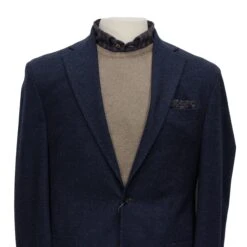 Dark Blue Knit Hampton Contemporary Fit Unconstructed Wool Sport Jacket - Jack Victor 10 Dark Blue Knit Hampton Contemporary Fit Unconstructed Wool Sport Jacket - Jack Victor -ETON Store C1422 3