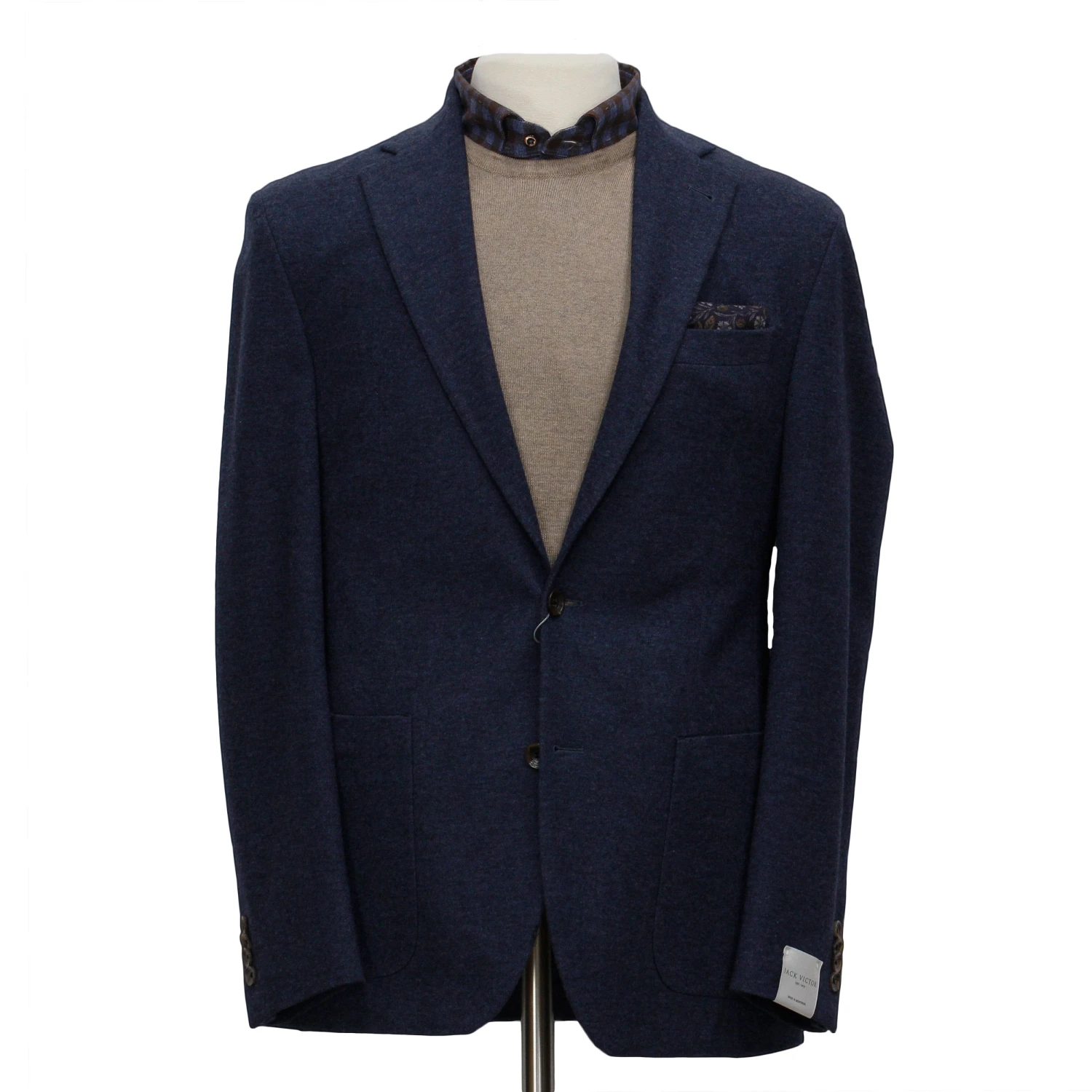 Dark Blue Knit Hampton Contemporary Fit Unconstructed Wool Sport Jacket - Jack Victor 3 Dark Blue Knit Hampton Contemporary Fit Unconstructed Wool Sport Jacket - Jack Victor