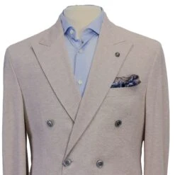 Oatmeal Double Breasted Hall Contemporary Fit Cotton Knit Sport Jacket - Jack Victor 12 Oatmeal Double Breasted Hall Contemporary Fit Cotton Knit Sport Jacket - Jack Victor -ETON Store C1442 HALL 3