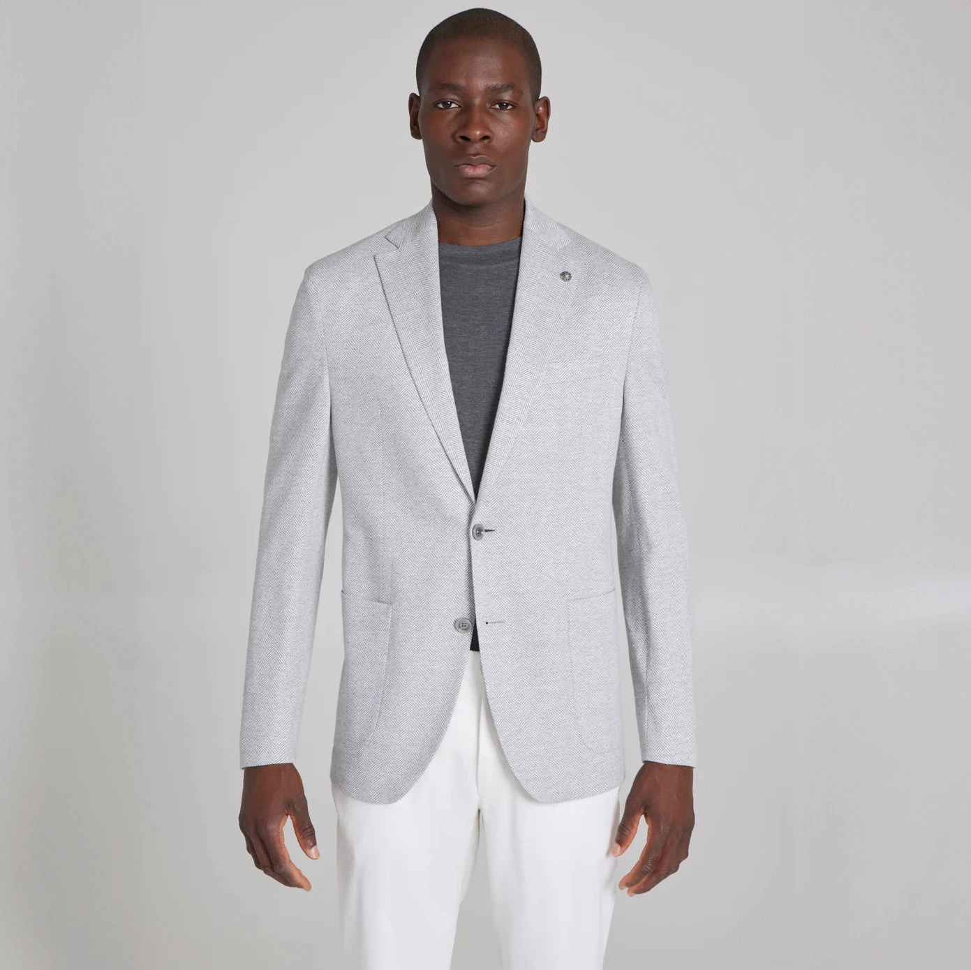 Light Gray Herringbone Hartford Contemporary Fit Cotton-Linen Knit Sport Jacket - Jack Victor 3 Light Gray Herringbone Hartford Contemporary Fit Cotton-Linen Knit Sport Jacket - Jack Victor