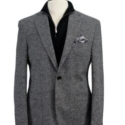 Gray Herringbone Hampton Contemporary Fit Cotton-Wool Knit Jacket - Jack Victor 9 Gray Herringbone Hampton Contemporary Fit Cotton-Wool Knit Jacket - Jack Victor -ETON Store C1468 HAMPTON 2