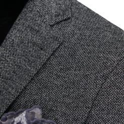 Gray Herringbone Hampton Contemporary Fit Cotton-Wool Knit Jacket - Jack Victor 13 Gray Herringbone Hampton Contemporary Fit Cotton-Wool Knit Jacket - Jack Victor -ETON Store C1468 HAMPTON 6