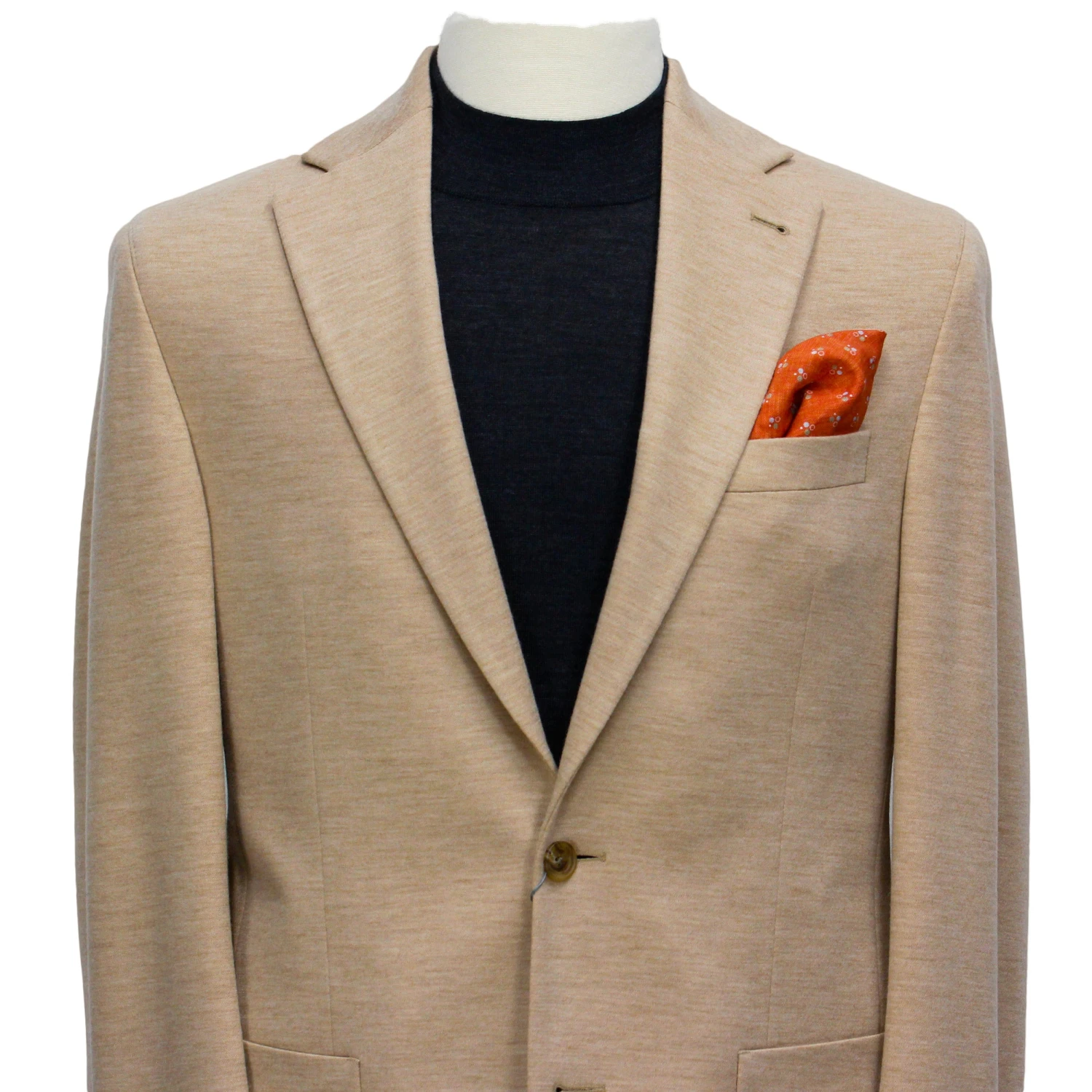 Light Beige Melange Hampton Contemporary Fit Knit Sport Jacket - Jack Victor 5 Light Beige Melange Hampton Contemporary Fit Knit Sport Jacket - Jack Victor - Image 3