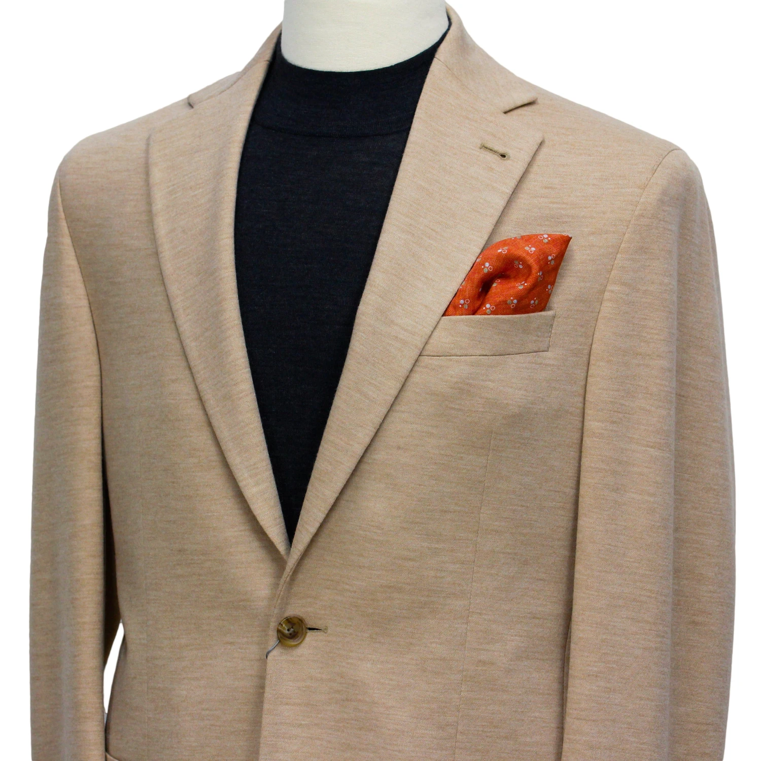 Light Beige Melange Hampton Contemporary Fit Knit Sport Jacket - Jack Victor 4 Light Beige Melange Hampton Contemporary Fit Knit Sport Jacket - Jack Victor - Image 2