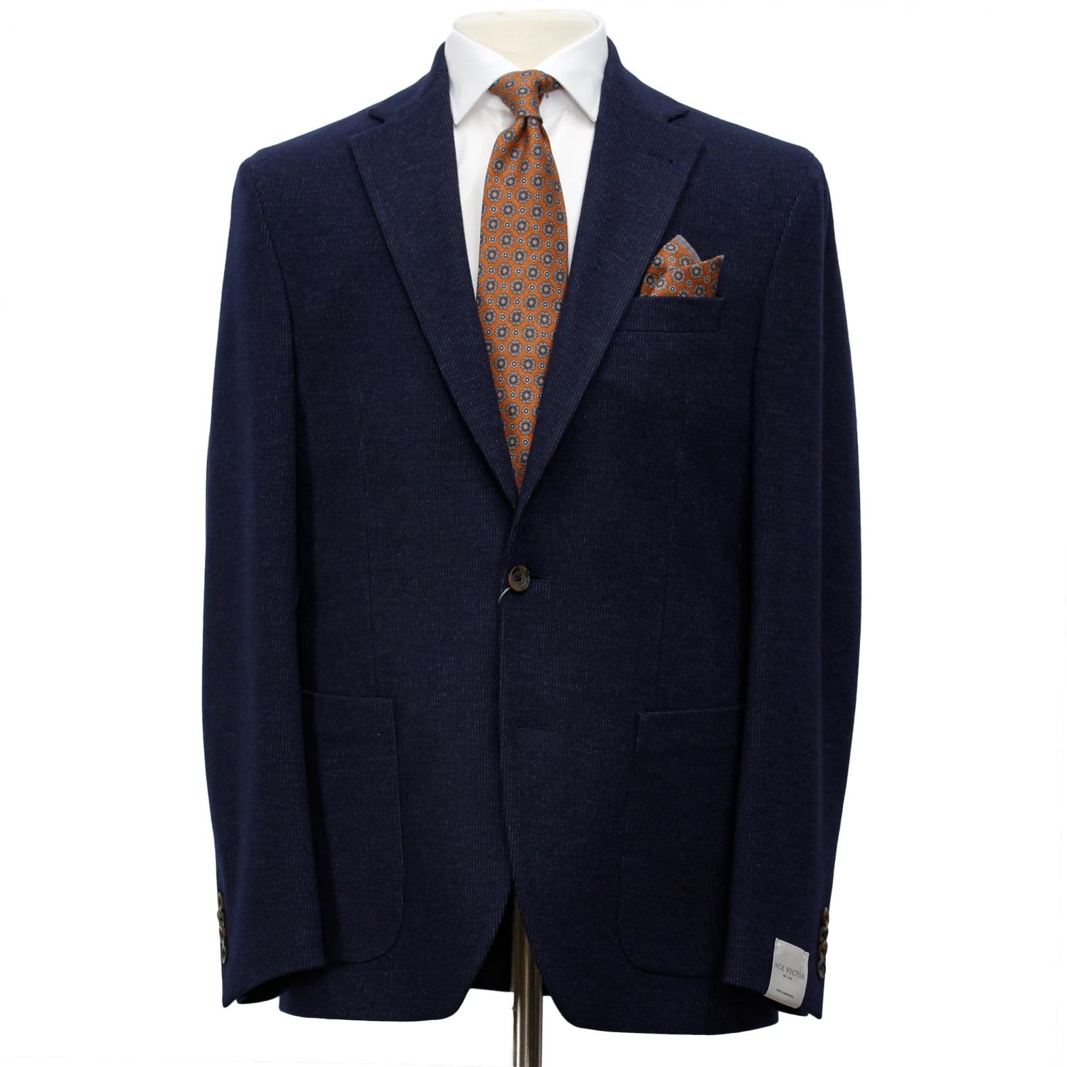 Dark Navy Knit Hampton Contemporary Fit Wool Sport Jacket - Jack Victor 3 Dark Navy Knit Hampton Contemporary Fit Wool Sport Jacket - Jack Victor