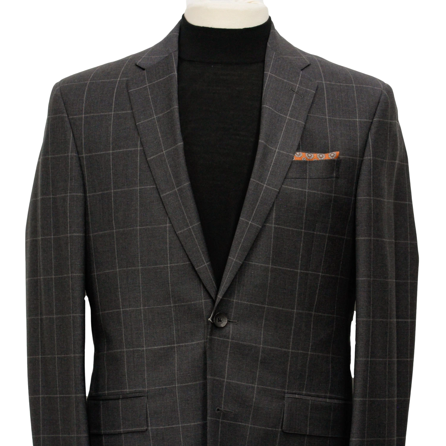 Charcoal Window-pane Check - Fraser Slim Fit Suit Jack Victor 6 Charcoal Window-pane Check - Fraser Slim Fit Suit Jack Victor - Image 4