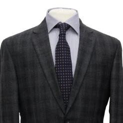 Gray Tonal Check Ink Contemporary Fit Wool-Cashmere Suit - Jack Victor 7 Gray Tonal Check Ink Contemporary Fit Wool-Cashmere Suit - Jack Victor -ETON Store C3192025 1
