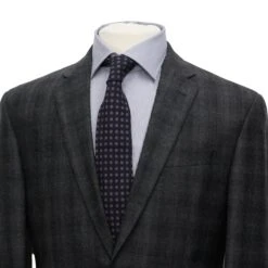 Gray Tonal Check Ink Contemporary Fit Wool-Cashmere Suit - Jack Victor 8 Gray Tonal Check Ink Contemporary Fit Wool-Cashmere Suit - Jack Victor -ETON Store C3192025 2