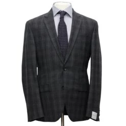 Gray Tonal Check Ink Contemporary Fit Wool-Cashmere Suit - Jack Victor