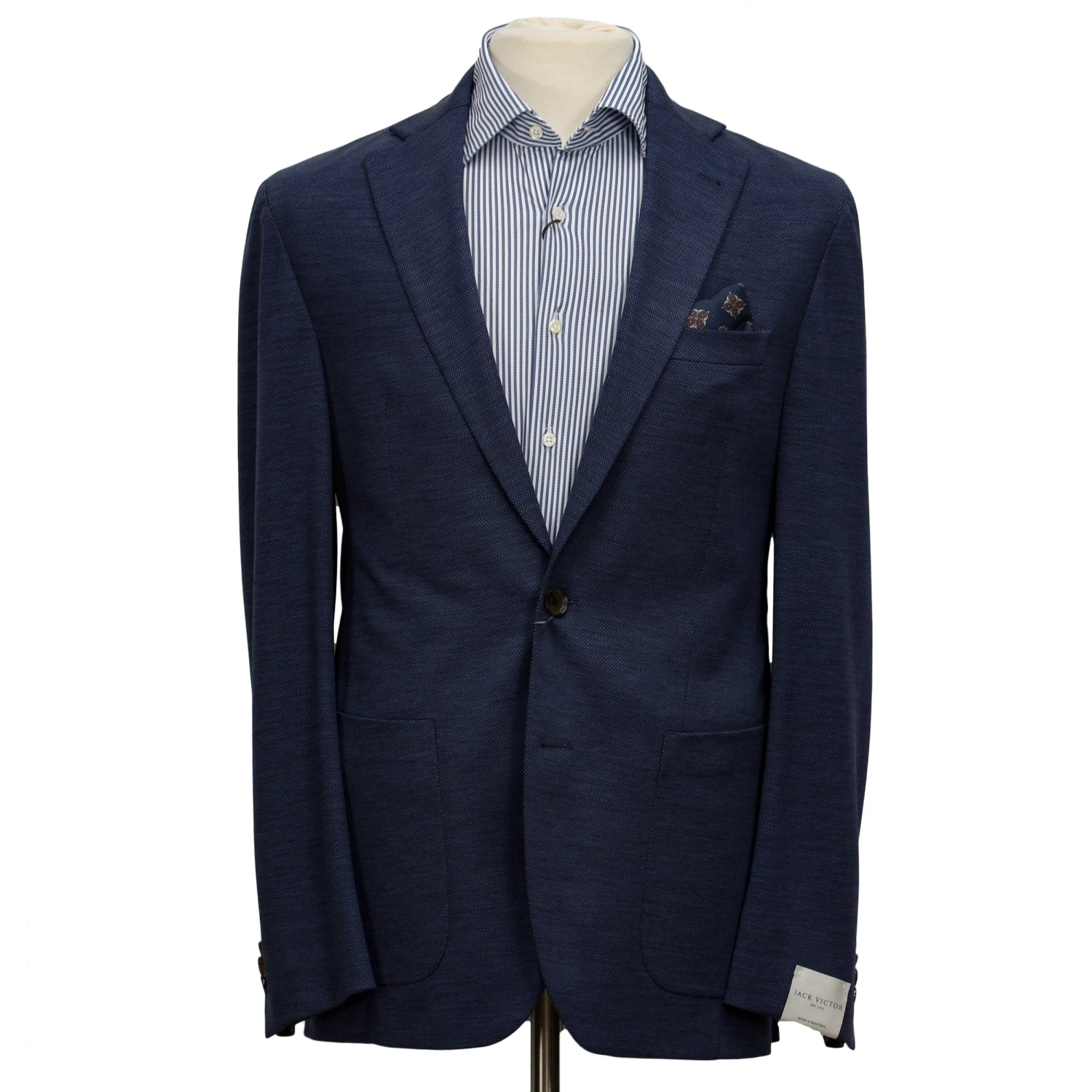 Mid-Blue Knit Hartford Contemporary Fit Wool Suit - Jack Victor 5 Mid-Blue Knit Hartford Contemporary Fit Wool Suit - Jack Victor - Image 3