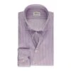 Purple Striped Cotton Twill Fitted Body Shirt - Stenströms