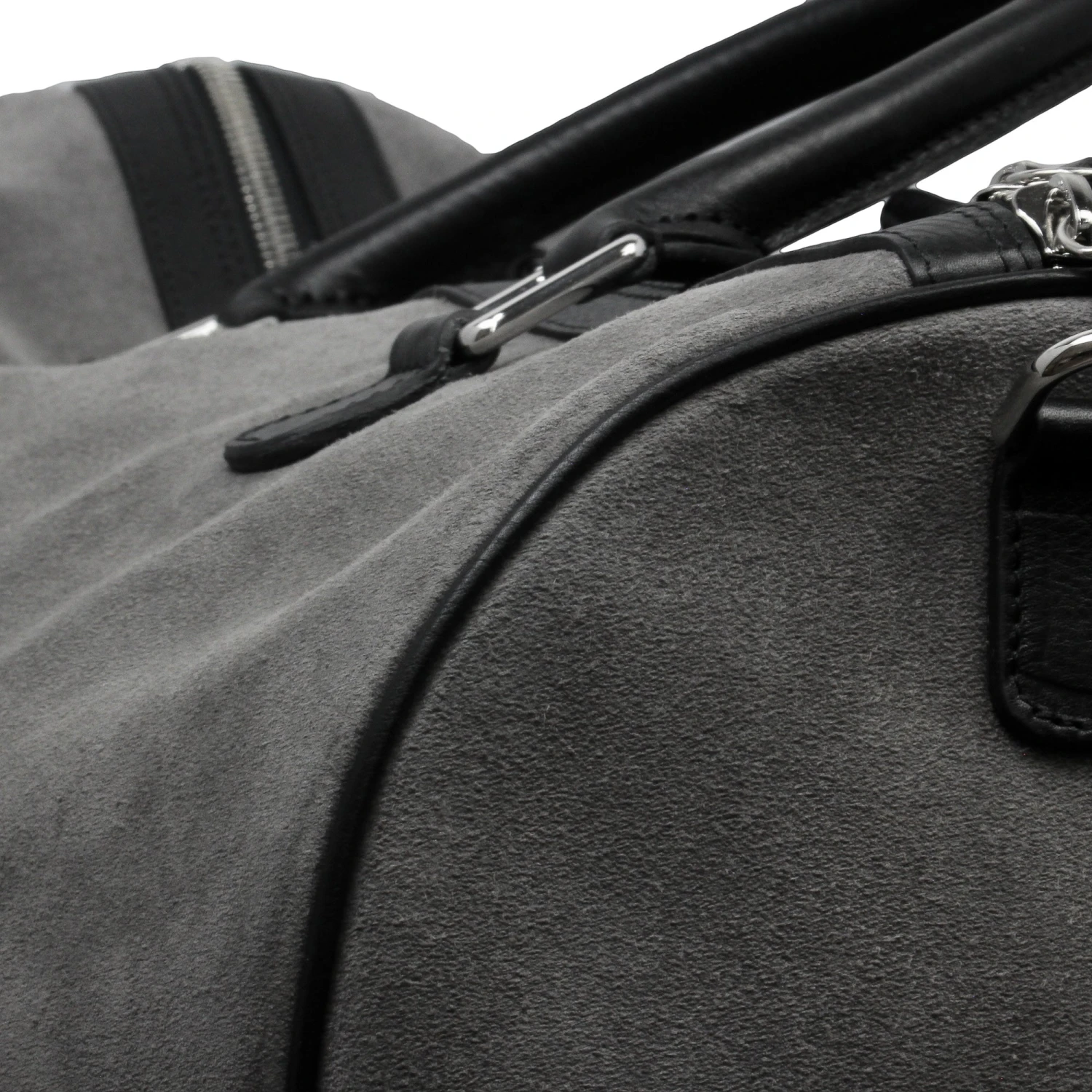 Stone Gray Suede Leather Boston Weekender Bag - Anderson's 8 Stone Gray Suede Leather Boston Weekender Bag - Anderson's - Image 6