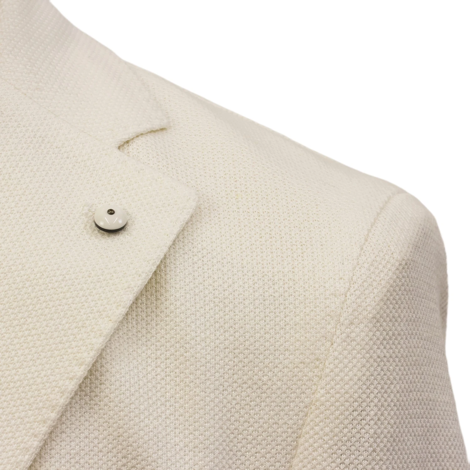 Off-White Linen-Cotton Jersey Tailored Unconstructed Sport Jacket - L.B.M. 1911 7 Off-White Linen-Cotton Jersey Tailored Unconstructed Sport Jacket - L.B.M. 1911 - Image 5