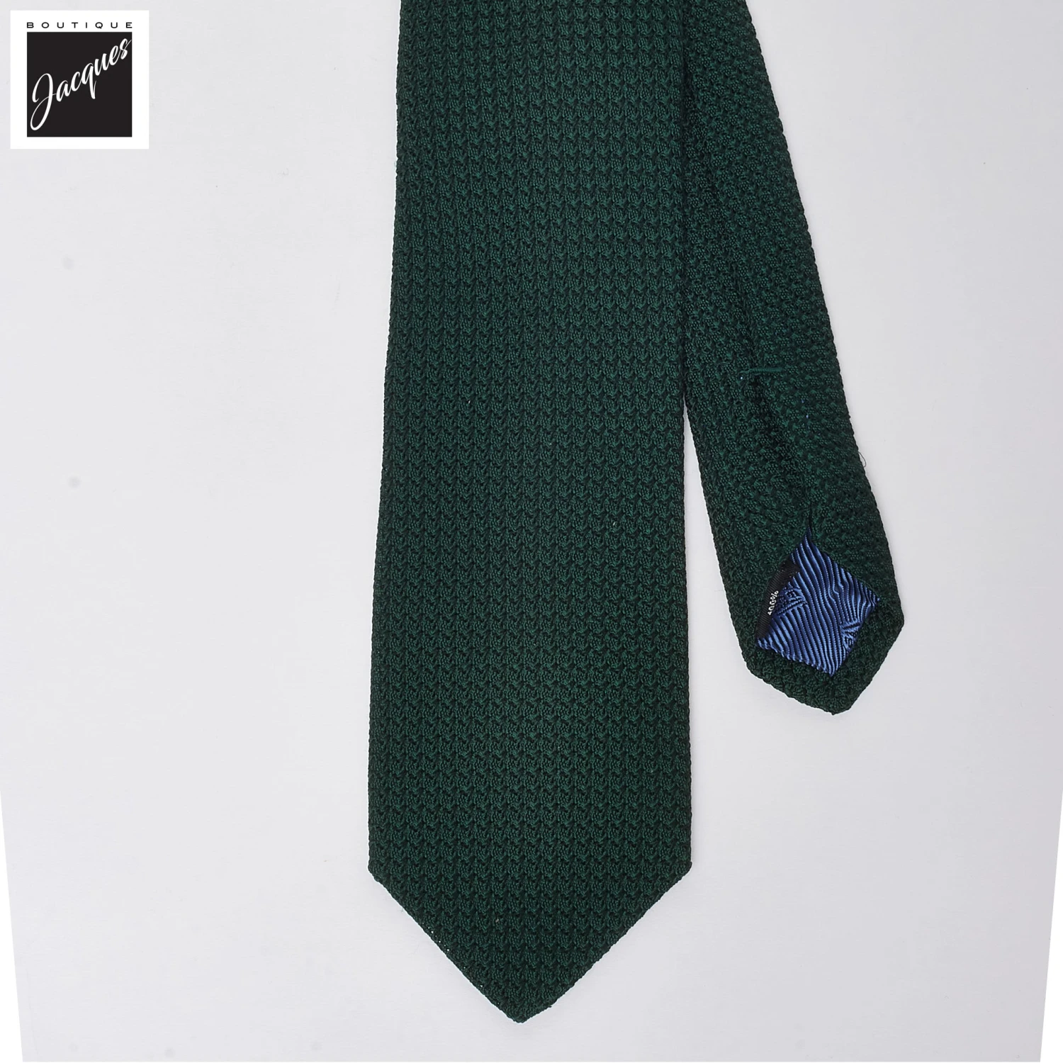 Dark Emerald Green Silk Grenadine Tie - DION 4 Dark Emerald Green Silk Grenadine Tie - DION - Image 2