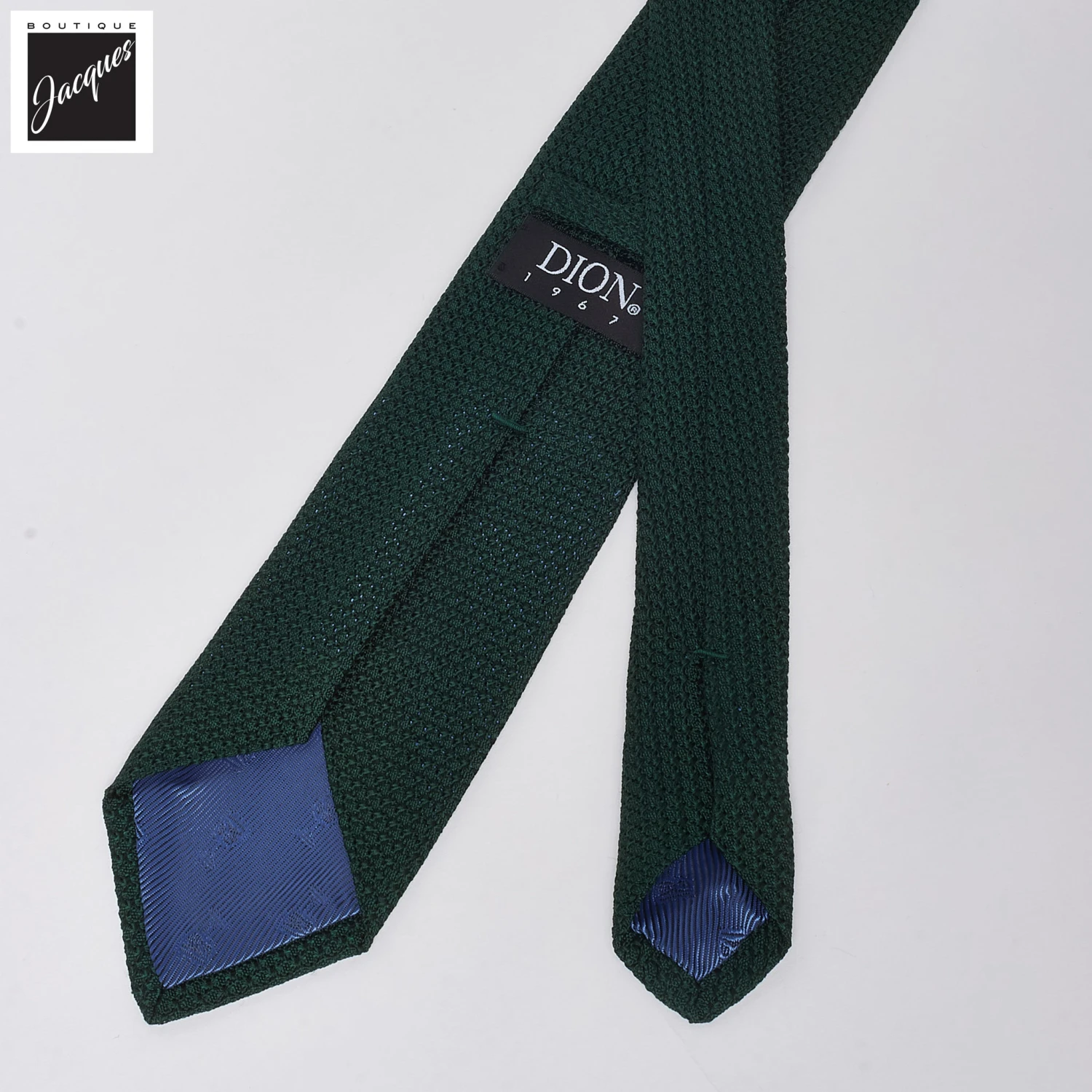 Dark Emerald Green Silk Grenadine Tie - DION 5 Dark Emerald Green Silk Grenadine Tie - DION - Image 3