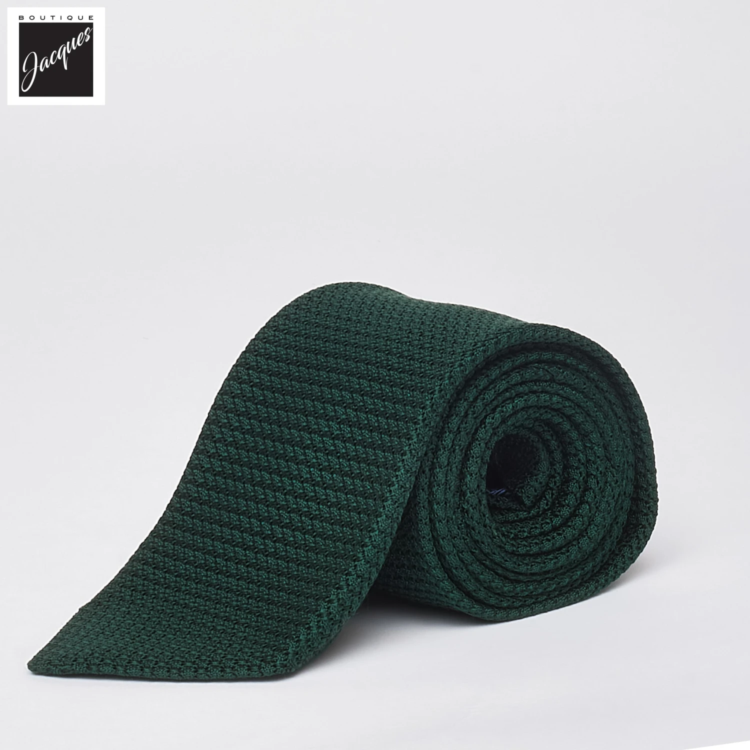 Dark Emerald Green Silk Grenadine Tie - DION 3 Dark Emerald Green Silk Grenadine Tie - DION