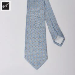 Pale Blue Floral Print Silk Tie - DION 6 Pale Blue Floral Print Silk Tie - DION -ETON Store DION03N35215 01 1