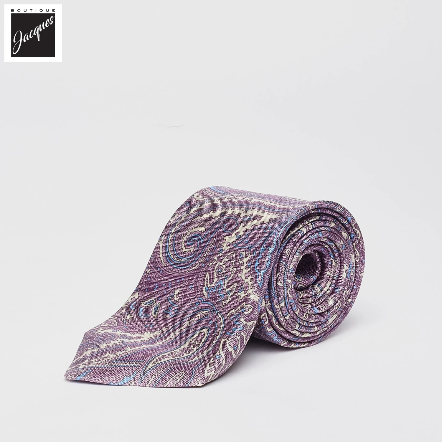 Lavender Paisley Motif Silk Tie - DION 3 Lavender Paisley Motif Silk Tie - DION