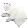 Gray Trim White Linen Pocket Square - DION