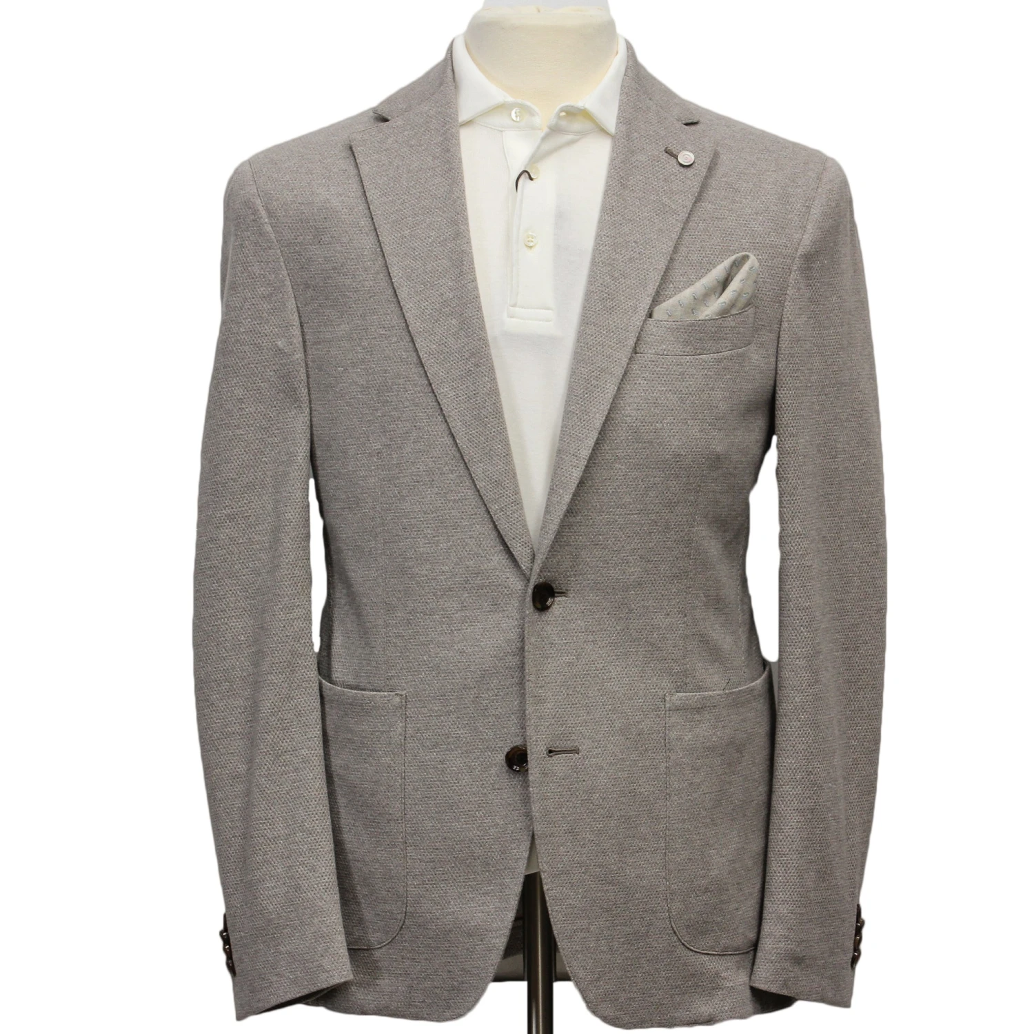 Taupe Unconstructed Contemporary Fit Cotton-Linen Sport Jacket - Jack Victor 3 Taupe Unconstructed Contemporary Fit Cotton-Linen Sport Jacket - Jack Victor