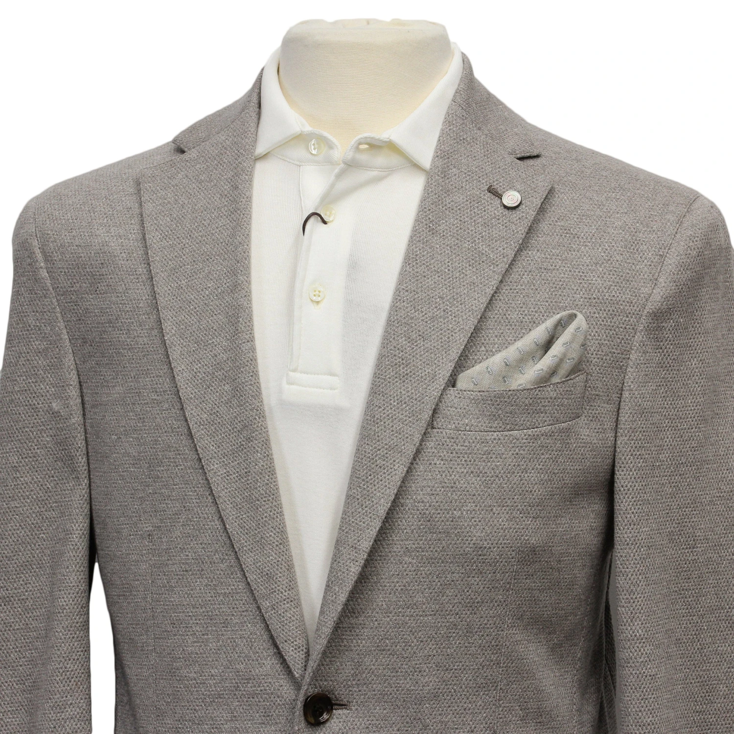 Taupe Unconstructed Contemporary Fit Cotton-Linen Sport Jacket - Jack Victor 6 Taupe Unconstructed Contemporary Fit Cotton-Linen Sport Jacket - Jack Victor - Image 4